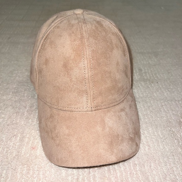 Suede Beige Baseball Hat - Picture 1 of 4